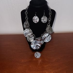 Paparazzi jewelry fashion necklace, earrings, and ring set